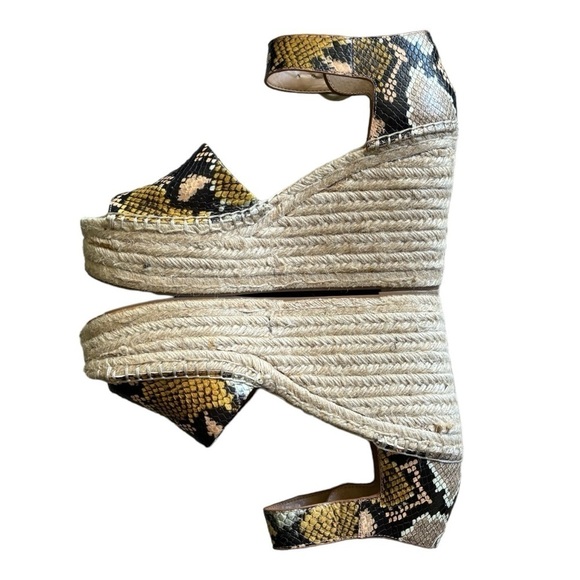 Marc Fisher MLALIDAS Leather Sandals Size 8.5 Open Toe Wedge with Ankle Strap - Picture 13 of 14